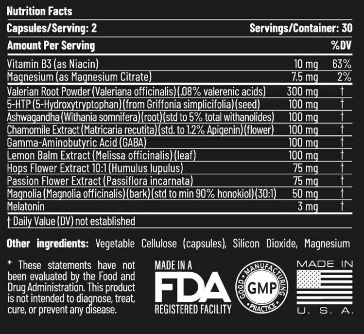 Lune Nightly Sleep Supplement Ingredients
